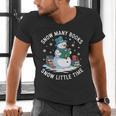 Reading Snowman So Many Books Christmas Books Readers Men's V-Neck T-Shirt