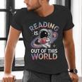 Reading Is Out Of This World Space Book Lover Men's V-Neck T-Shirt Reading Is Out Of This World Space Book Lover Men's V-Neck T-Shirt