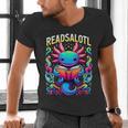 Readsalotl Axolotl Book Lovers Axolotls Men's V-Neck T-Shirt Readsalotl Axolotl Book Lovers Axolotls Men's V-Neck T-Shirt