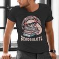 Readsalotl Axolotl Reading Books Glasses Bookworm Pun Fun Men's V-Neck T-Shirt
