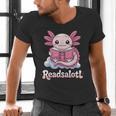 Readsalotl Axolotl Reading Cute Book Lover Bookworm Men's V-Neck T-Shirt Readsalotl Axolotl Reading Cute Book Lover Bookworm Men's V-Neck T-Shirt