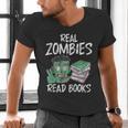 Real Zombies Read Books Zombie Men's V-Neck T-Shirt
