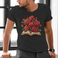 Red Roses Flowers Book Floral Men's V-Neck T-Shirt Red Roses Flowers Book Floral Men's V-Neck T-Shirt
