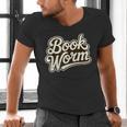 Retro Book Worm Reading For Book Lovers Men's V-Neck T-Shirt Retro Book Worm Reading For Book Lovers Men's V-Neck T-Shirt