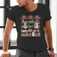 Retro Ghost Reading Book Teacher Librarian Bookish Christmas Men's V-Neck T-Shirt