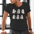 Retro Ghost Reading Books Halloween Bookish Ghost Bookworm Men's V-Neck T-Shirt Retro Ghost Reading Books Halloween Bookish Ghost Bookworm Men's V-Neck T-Shirt