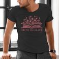 Retro Grow In Grace Wildflower Book Christian Bible Verse Men's V-Neck T-Shirt Retro Grow In Grace Wildflower Book Christian Bible Verse Men's V-Neck T-Shirt