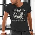 Retro Libraries Are For Everyone Racoon Reading Book Lover Men's V-Neck T-Shirt Retro Libraries Are For Everyone Racoon Reading Book Lover Men's V-Neck T-Shirt