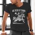 Retro We Read At Dawn Cowgirl Western Librarian Book Lover Men's V-Neck T-Shirt Retro We Read At Dawn Cowgirl Western Librarian Book Lover Men's V-Neck T-Shirt