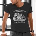 Retro I Stay Home I Read Books I Pet My Cat I Regret Nothing Men's V-Neck T-Shirt