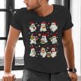 Santa Ghost Reading Books Christmas Library Teacher Men's V-Neck T-Shirt Santa Ghost Reading Books Christmas Library Teacher Men's V-Neck T-Shirt