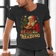 He Sees What You’Ve Been Reading Santa Book Lover Christmas Men's V-Neck T-Shirt He Sees What You’Ve Been Reading Santa Book Lover Christmas Men's V-Neck T-Shirt