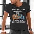 Sewing Reading Books Drinking Tea Sew Sewist Men's V-Neck T-Shirt