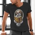 Shih Tzu Book How To Train Your Human Funny Dog Motif Men's V-Neck T-Shirt