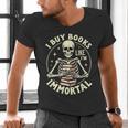 Skeleton I Buy Books Like I'm Immortal Halloween Men's V-Neck T-Shirt Skeleton I Buy Books Like I'm Immortal Halloween Men's V-Neck T-Shirt