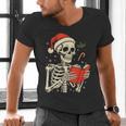 Skeleton Reading Book Christmas Teacher Librarian Book Lover Men's V-Neck T-Shirt Skeleton Reading Book Christmas Teacher Librarian Book Lover Men's V-Neck T-Shirt