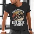 Skier BOOKS ARE GREAT BUT SKIS ARE BETTER Vintage Men's V-Neck T-Shirt