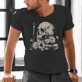 Skull Books Flowers Goth Reader Grunge Dark Alt Aesthetic Men's V-Neck T-Shirt Skull Books Flowers Goth Reader Grunge Dark Alt Aesthetic Men's V-Neck T-Shirt