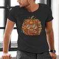 Smart Book Pumpkin Retro Fall Teacher Reading Halloween Men's V-Neck T-Shirt Smart Book Pumpkin Retro Fall Teacher Reading Halloween Men's V-Neck T-Shirt