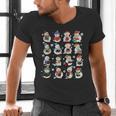 Snowman Reading Book Christmas Cozy Book Lover Bookish Men's V-Neck T-Shirt Snowman Reading Book Christmas Cozy Book Lover Bookish Men's V-Neck T-Shirt