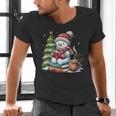 Snowman Reading Book Lovers Christmas Librarian Bookworm Men's V-Neck T-Shirt