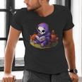 Spooky Grim Reaper Reading A Book Cute Creepy Halloween Men's V-Neck T-Shirt