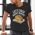 Taco Books Mexican Reading Teacher Book Lovers Bookish Men's V-Neck T-Shirt