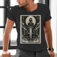 Tarot Cards Guide Book Esoteric Mysticism Clothing Tarot Card Justice Men's V-Neck T-Shirt Tarot Cards Guide Book Esoteric Mysticism Clothing Tarot Card Justice Men's V-Neck T-Shirt
