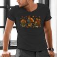 Teacher Fall Thanksgiving Turkey Reading Books Lovers Men's V-Neck T-Shirt