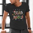 Teacher Read More Books Christmas Reading Bookworm Librarian Men's V-Neck T-Shirt
