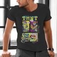 Teenage Mutant Ninja Turtles Retro Neon Comic Book Panels Men's V-Neck T-Shirt