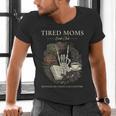 Tired Moms Book Club Dark Floral Coffee Skeleton Men's V-Neck T-Shirt