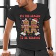 Tis The Season Reading Christmas Shirt Book Lovers Teacher Men's V-Neck T-Shirt
