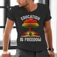 History Education Is Freedom Books Black History Men's V-Neck T-Shirt History Education Is Freedom Books Black History Men's V-Neck T-Shirt