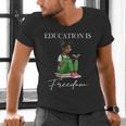 History Month Education Is Freedom Books Black Teacher Men's V-Neck T-Shirt History Month Education Is Freedom Books Black Teacher Men's V-Neck T-Shirt