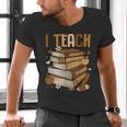 History Month I Teach Melanin Book Black Teacher Men's V-Neck T-Shirt History Month I Teach Melanin Book Black Teacher Men's V-Neck T-Shirt