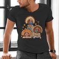 Turkey Read Books Reading Fall Thanksgiving Teacher Men's V-Neck T-Shirt