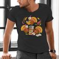 Turkey Reading Books Fall Thanksgiving Teacher Librarian Men's V-Neck T-Shirt