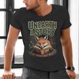 Unearth A Story Fox Reads a Book Men's V-Neck T-Shirt Unearth A Story Fox Reads a Book Men's V-Neck T-Shirt