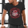 Valentine Book Lover Books Are My Love Language Women Girl Men's V-Neck T-Shirt Valentine Book Lover Books Are My Love Language Women Girl Men's V-Neck T-Shirt