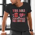 Valentine Day Book You Are Too Sweet Librarian Teacher Kids Men's V-Neck T-Shirt Valentine Day Book You Are Too Sweet Librarian Teacher Kids Men's V-Neck T-Shirt