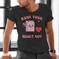 Valentines Day Book Read Your Heart Out Women Men Kids Men's V-Neck T-Shirt Valentines Day Book Read Your Heart Out Women Men Kids Men's V-Neck T-Shirt