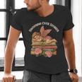 Valentine's Swooning Over Stories Cupid And Book Lover Tee Men's V-Neck T-Shirt