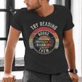Vintage Try Reading Books Instead Of Banning Them Book Lover Men's V-Neck T-Shirt Vintage Try Reading Books Instead Of Banning Them Book Lover Men's V-Neck T-Shirt