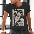 Vintage Vampire Bat Vampire Pin Up Girl Horror Comic Book Men's V-Neck T-Shirt
