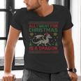 All I Want For Christmas Is A Dragon & Books Ugly Sweater Men's V-Neck T-Shirt All I Want For Christmas Is A Dragon & Books Ugly Sweater Men's V-Neck T-Shirt