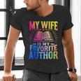 My Wife Is My Favorite Author Book Writer Writing Husband Men's V-Neck T-Shirt My Wife Is My Favorite Author Book Writer Writing Husband Men's V-Neck T-Shirt