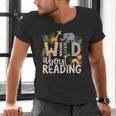 Wild About Reading Animals And Book Lovers Men's V-Neck T-Shirt Wild About Reading Animals And Book Lovers Men's V-Neck T-Shirt