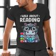 Wild About Reading Book Lover Hippo Men's V-Neck T-Shirt