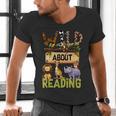 Wild About Reading Reading Books And Bookworm Library Day Men's V-Neck T-Shirt Wild About Reading Reading Books And Bookworm Library Day Men's V-Neck T-Shirt